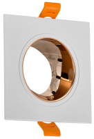 Светильник 4107 встраиваемый поворотный под лампу GU10 белый/золото пластик IEK