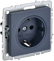 BRITE Розетка 1-местная с заземлением без защитных шторок 16А РС11-1-0-БрМ маренго IEK