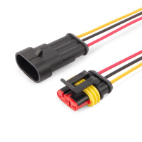 Разъем герметичный автомобильный РГА-3П с проводом (КВТ)