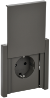 FORTE&PIANO Розетка 1-местная с заземлением с защитными шторками и крышкой безвинтовое крепление 16А IP44 FP319 серый IEK