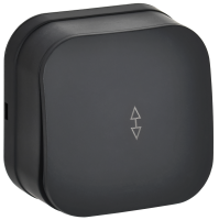 GLORY Выключатель 1-клавишный для открытой установки проходной 10А ВСп10-1-0-ХЧм черный матовый IEK