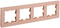 BRITE Рамка 4-местная РУ-4-2-БрП стекло персиковый матовый IEK