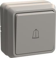 OKTAVA Выключатель 1-клавишный кнопочный для открытой установки 10А ВСк20-1-0-ОКм кремовый GENERICA