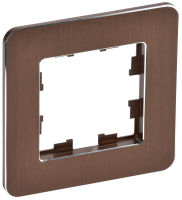 BRITE Рамка 1-местная РУ-1-1-Бр металл коричневый RE AL IEK