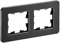 BRITE Рамка 2-местная РУ-2-1-Бр металл черный RE IEK