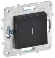 SKANDY Выключатель 1-клавишный проходной с индикацией 10А SK-V08Bl черный IEK