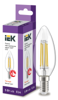 Лампа светодиодная C35 свеча прозрачная 5Вт 230В 3000К E14 серия 360° IEK