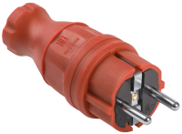 Вилка прямая ВБп3-1-0м IP44 ОМЕГА каучук красная IEK