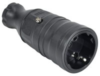 OMEGA Розетка переносная РБп14-1-0м IP20 каучук черная IEK