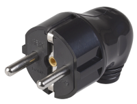 Вилка разборная угловая ВПу11-02-Ст с заземляющим контактом 16А черная IEK