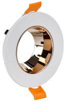 Светильник 4106 встраиваемый поворотный под лампу GU10 белый/золото пластик IEK