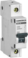 Автоматический выключатель ВА47-29 1Р 20А 4,5кА С GENERICA