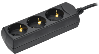 Удлинитель У03 3 места с заземлением 5м 3х1мм2 10А/250В черный GENERICA