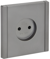 FORTE&PIANO Розетка 1-местная без заземления с защитными шторками винтовое крепление 10А FP517 сталь IEK
