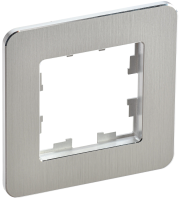 BRITE Рамка 1-местная РУ-1-1-Бр металл алюминий RE AL IEK