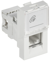 Розетка телефонная РКФ-10-00-П RJ-11 кат.3 (на 1 модуль) ПРАЙМЕР белая IEK