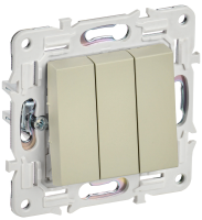 SKANDY Выключатель 3-клавишный 10А SK-V11B бежевый IEK