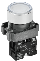 Кнопка управления LA167-BAF11 d=22мм 1NO белая IEK