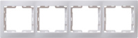 KVARTA Рамка 4-местная вертикальная РВ-4-КБ белый GENERICA