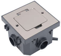 PRIMER Лючок в бетонный пол с коробкой и установочным комплектом на 2 модуля IP44 матовый никель IEK