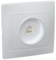 KVARTA Розетка 1-местная компьютерная RJ45 кат.5е РК10-КБ белый GENERICA