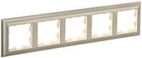 BRITE Рамка 5-местная РУ-5-Бр бежевый/шампань IEK
