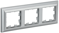 BRITE Рамка 3-местная РУ-3-Бр алюминий/алюминий IEK