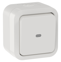 TORS Переключатель одноклавишный с индикацией 10А IP55 TS302 белый IEK