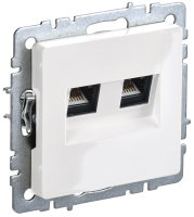 BRITE Розетка двойная RJ11+RJ45 кат.5E РК/Т12-БрБ белый IEK