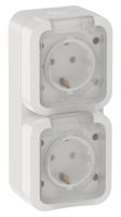 TORS Розетка 2-местная вертикальная 16А IP55 TS332 белый IEK