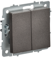 BRITE Выключатель 2-клавишный перекрестный 10А ВС10-2-3-БрТБ темная бронза IEK