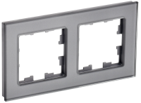 BRITE Рамка 2 -местная РУ-2-2-БрСе стекло серый IEK