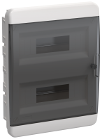 TEKFOR Корпус пластиковый ЩРВ-П-24 IP41 черная прозрачная дверь IEK