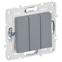 SKANDY Выключатель 3-клавишный 10А SK-V11Gr серый IEK