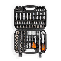 Набор инструментов НАИ-08/110 серия KBT-PROFESSIONAL с торцевыми шестигранными головками и трещоткой 1/2’’ и 1/4’’ (КВТ)