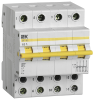 Выключатель-разъединитель трехпозиционный ВРТ-63 4P 63А IEK