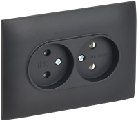 SKANDY Розетка 2-местная без заземления без защитных шторок 10А в сборе SK-R10T титан IEK