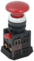 Кнопка управления AEА-22 "Грибок" d=22мм 1з+1р красная IEK