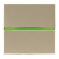 2CLA220250N1901 - Механизм 1-клавишного переключателя с клавишей с контрольной подсветкой, 2-модульный, серия Zenit, цвет шампань