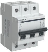 Автоматический выключатель ВА47-29М 3P 6А 4,5кА D GENERICA