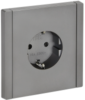 FORTE&PIANO Розетка 1-местная с заземлением без защитных шторок винтовое крепление 16А FP516 сталь IEK