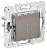 SKANDY Выключатель 1-клавишный с индикацией 10А SK-V07N металл никель IEK