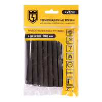 Набор термоусадочных трубок Гермокомплект 12/4 (черн) в нарезке по 100мм (КВТ)