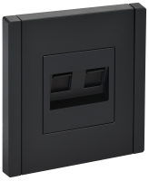 FORTE&PIANO Розетка двойная RJ11+RJ45 кат.5E FP135 черный IEK