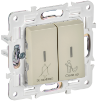 SKANDY Выключатель 2-клавишный с индикацией для отелей 10А SK-V16B бежевый IEK