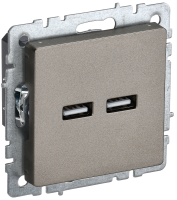 BRITE Розетка USB A+A 5В 3,1А РЮ10-1-БрШ шампань IEK