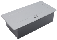 PRIMER Блок розеточный с выдвижной крышкой на 6 модулей серебро IEK