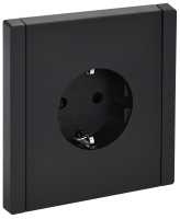 FORTE&PIANO Розетка 1-местная с заземлением с защитными шторками винтовое крепление 16А FP115 черный IEK