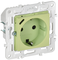 SKANDY Розетка с заземлением с защитными шторками 16А с USB C 18Вт SK-R17G мятный IEK