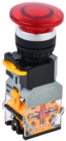 Кнопка D8-11MD "Грибок" d=22мм 1NO+1NC с подсветкой красная IEK